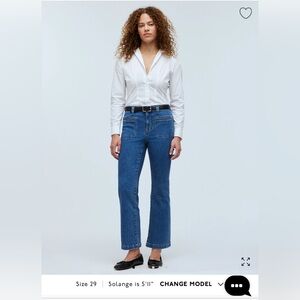 Madewell Kickout Crop Jeans, Size 31, Elkton Wash